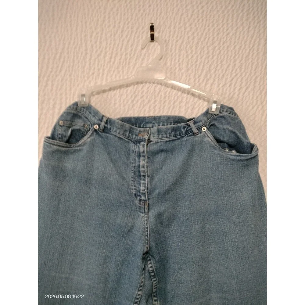 AUGUST MAX Women's Stretch Jeans Plus Size 5 1X/18W Adjustable Waist Wide Leg